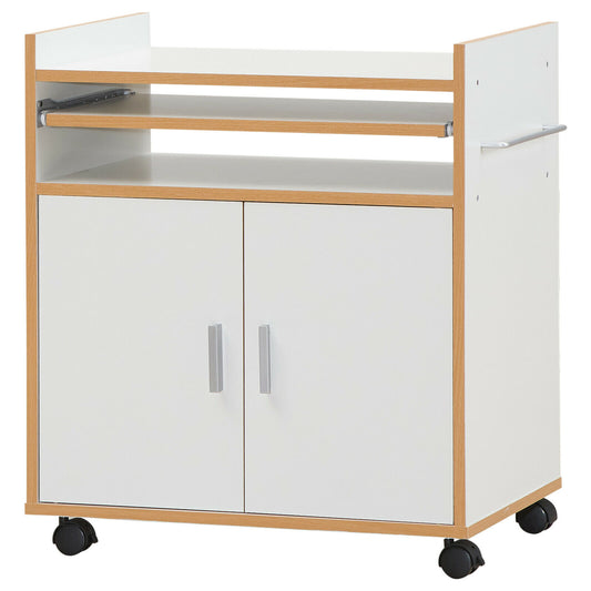 Topbuy Portable Rolling Kitchen Island on Wheels Storage Cart W/ Removable Shelf White