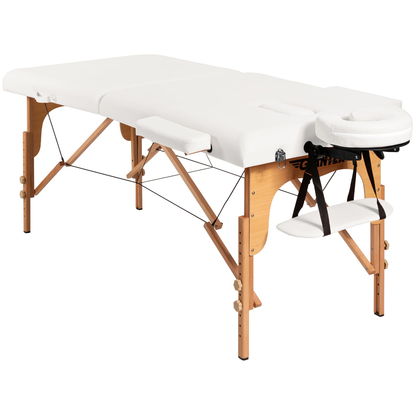 Topbuy Portable Massage Table Adjustable Spa Bed Wooden Legs with Face Cradle & Carry Case Black/Pink/Red/White