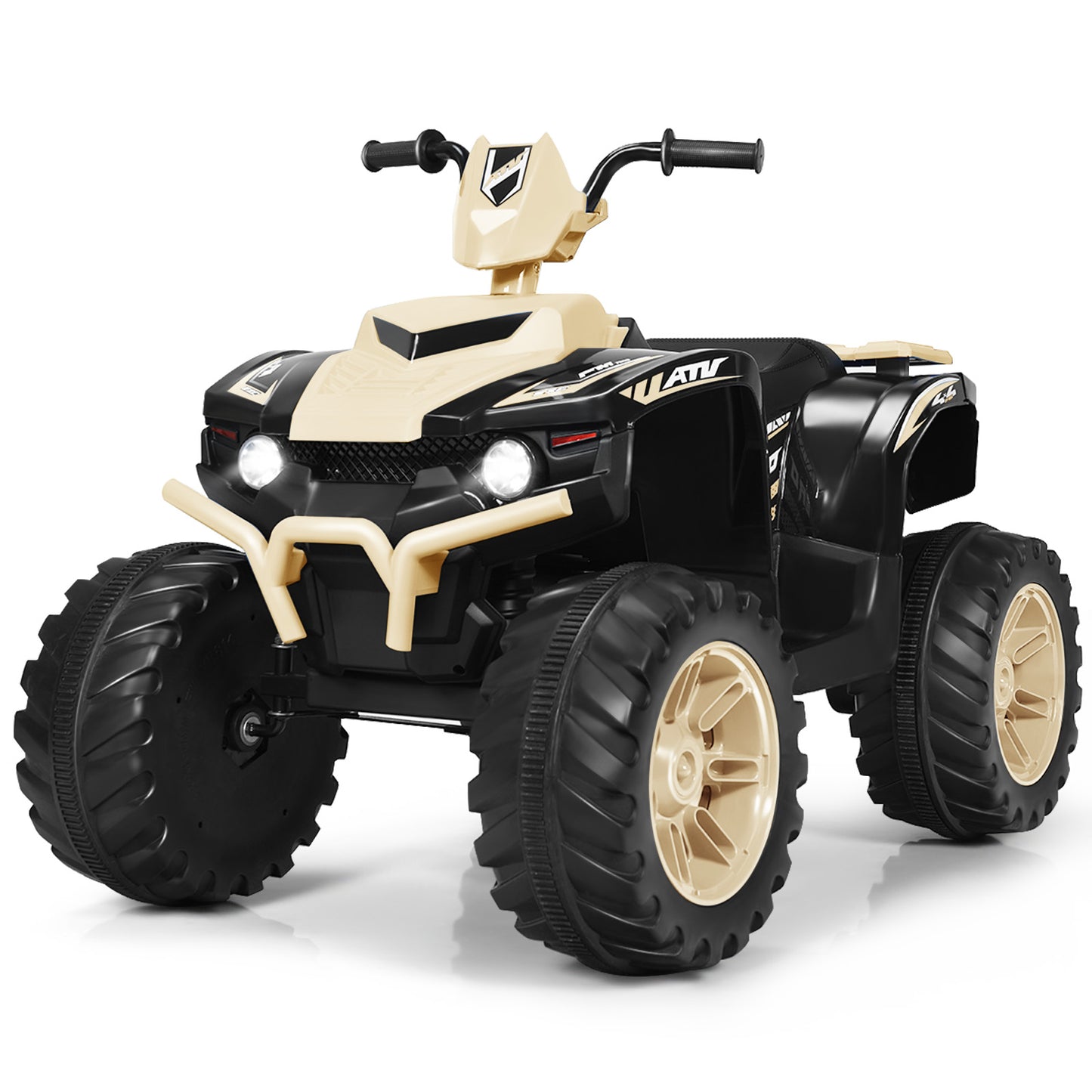 Topbuy 12V Electric Kids Quad ATV Ride on Car with LED Lights& Black/Navy/Red/White/Purple/Orange/Yellow/Pink