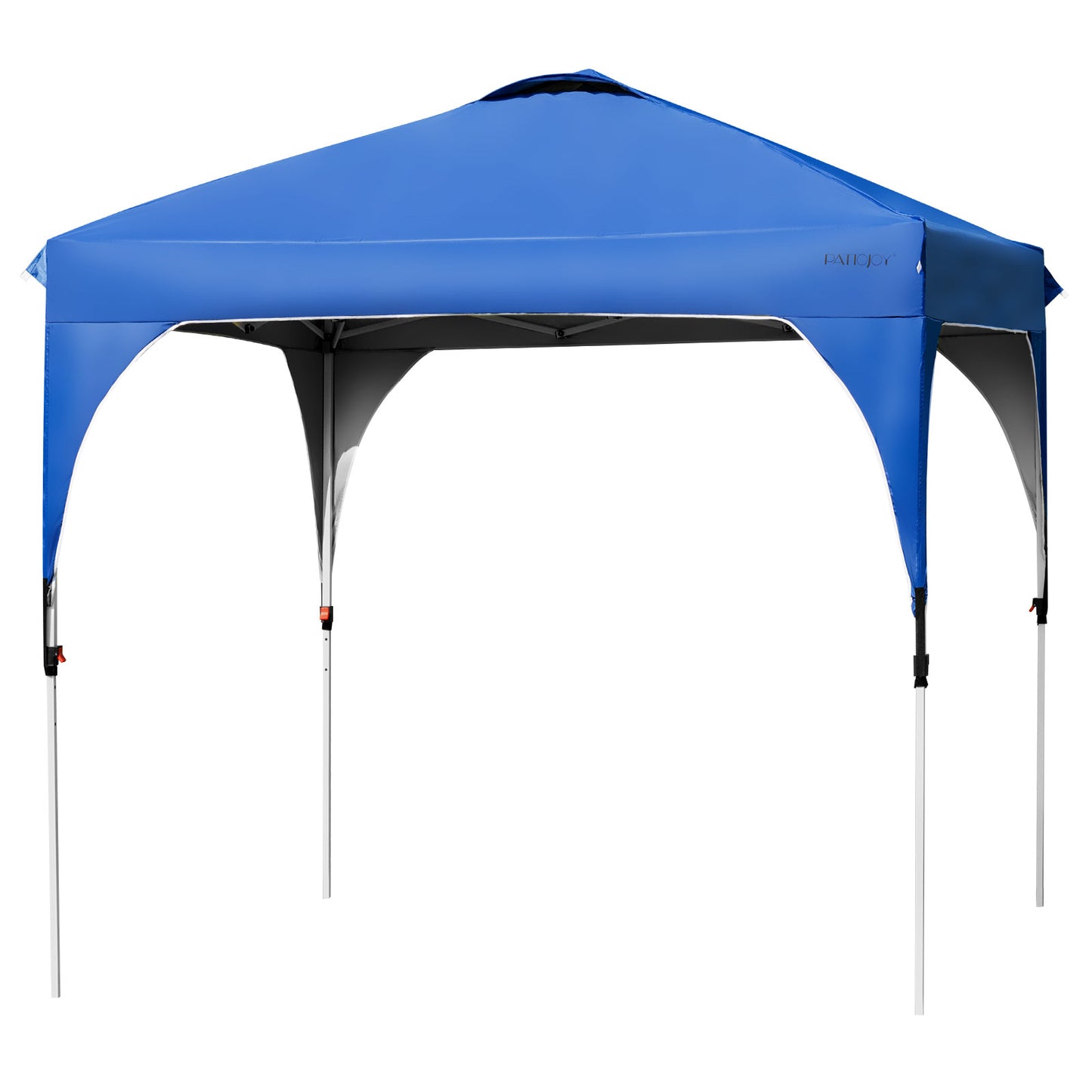 Patiojoy Pop-up Canopy Tent 8' x 8' Height Adjustable Commercial Instant Canopy w/ Portable Roller Bag Blue/Grey/White