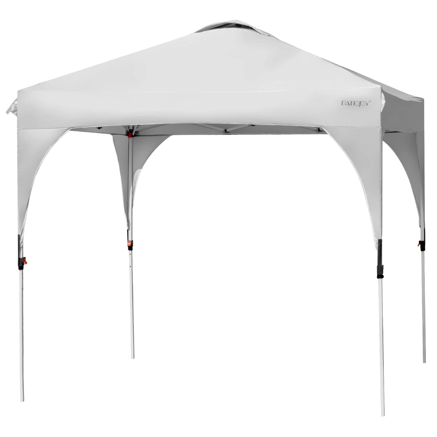 Patiojoy Pop-up Canopy Tent 8' x 8' Height Adjustable Commercial Instant Canopy w/ Portable Roller Bag Blue/Grey/White