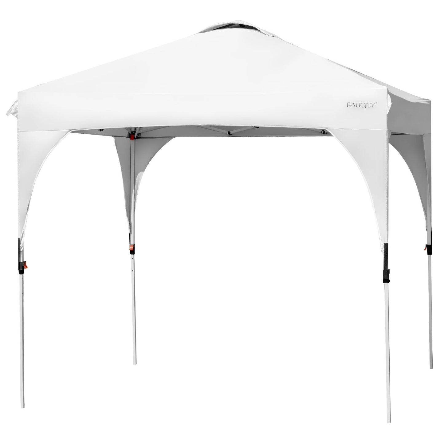 Patiojoy Pop-up Canopy Tent 8' x 8' Height Adjustable Commercial Instant Canopy w/ Portable Roller Bag Blue/Grey/White