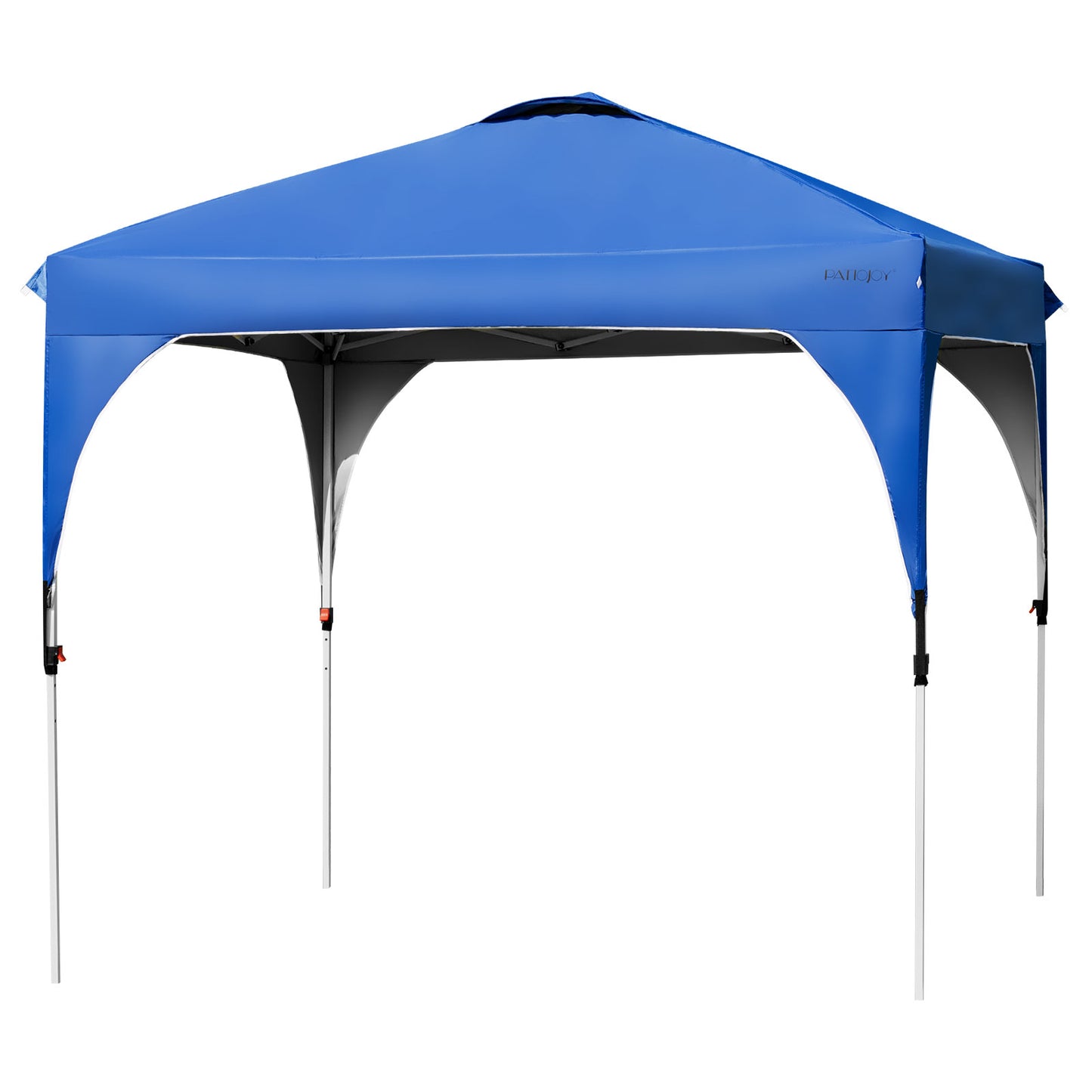 Patiojoy Pop-up Canopy Tent 10' x 10' Height Adjustable Commercial Instant Canopy w/ Portable Roller Bag Blue/Gray/White