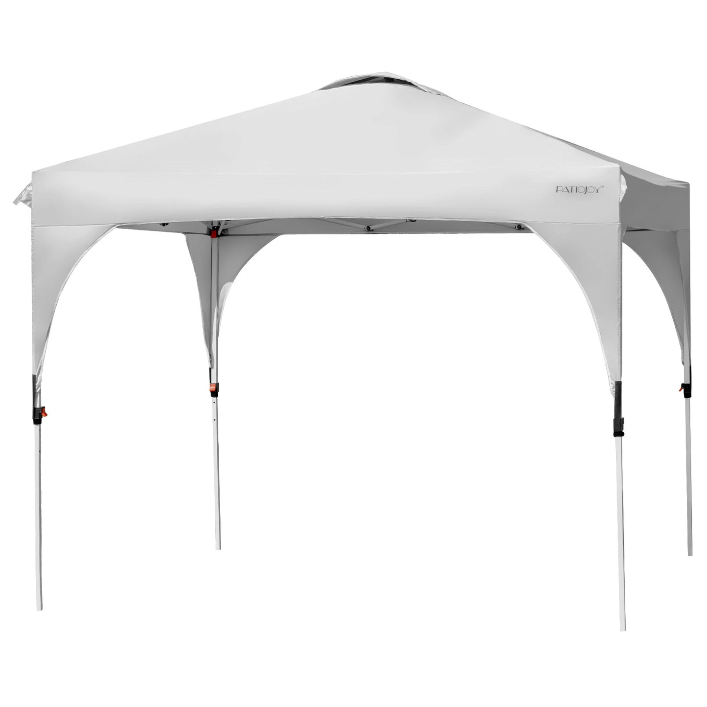 Patiojoy Pop-up Canopy Tent 10' x 10' Height Adjustable Commercial Instant Canopy w/ Portable Roller Bag Blue/Gray/White