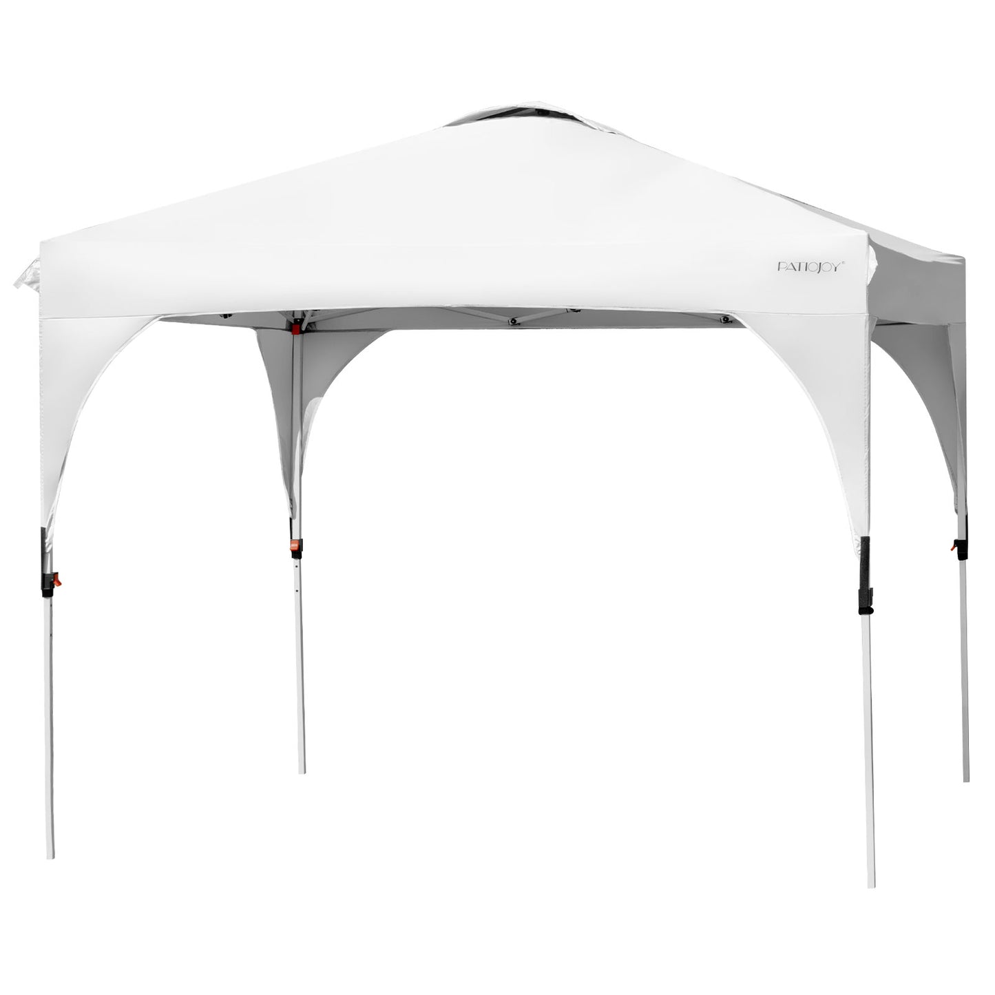 Patiojoy Pop-up Canopy Tent 10' x 10' Height Adjustable Commercial Instant Canopy w/ Portable Roller Bag Blue/Gray/White