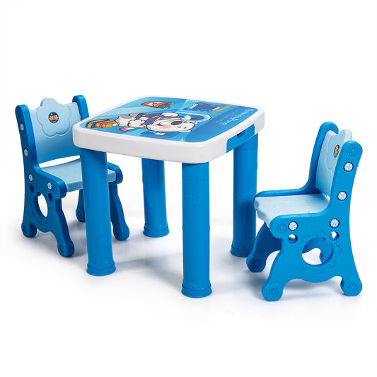 Topbuy Kids Furniture Set Kids Table & Chair Set w/ Practical Drawers Suitable for Enjoying Snack Time & Playing Blue/Natural/Pink