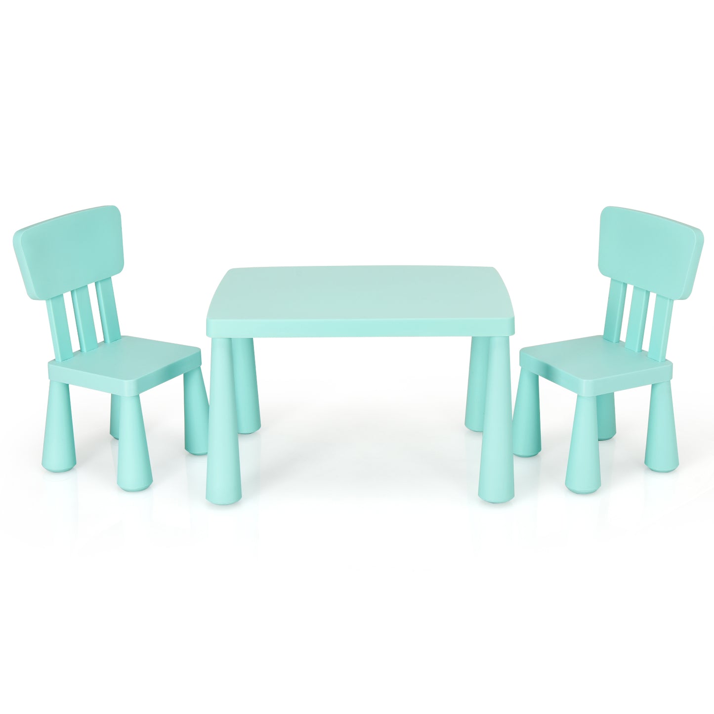 Topbuy Kids Furniture Set with Table & 2 Chairs Children Playing Table Ideal Gift for Kids Blue/Pink/White/Green