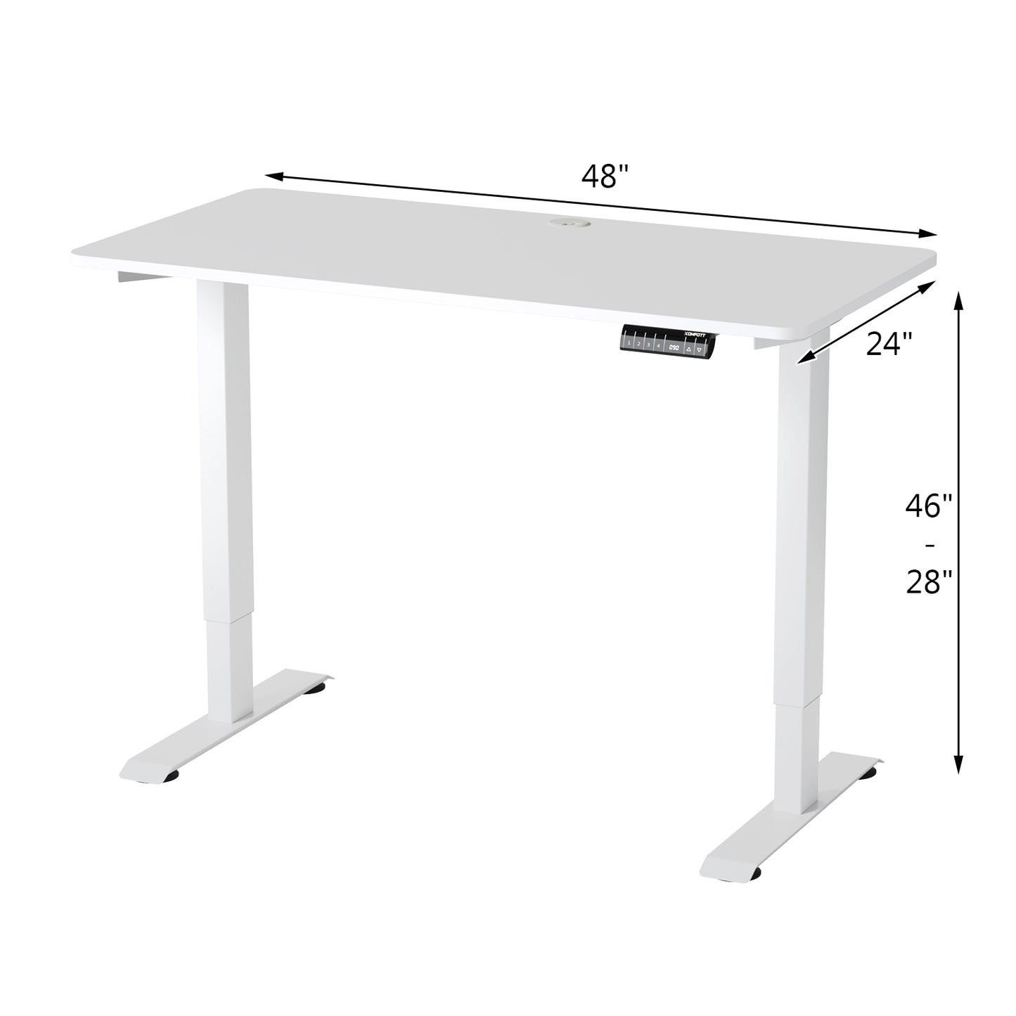 Topbuy Electric Height Adjustable Mobile Standing Desk Home Office Stand Up Computer Workstation White/Maple/Teak/Black