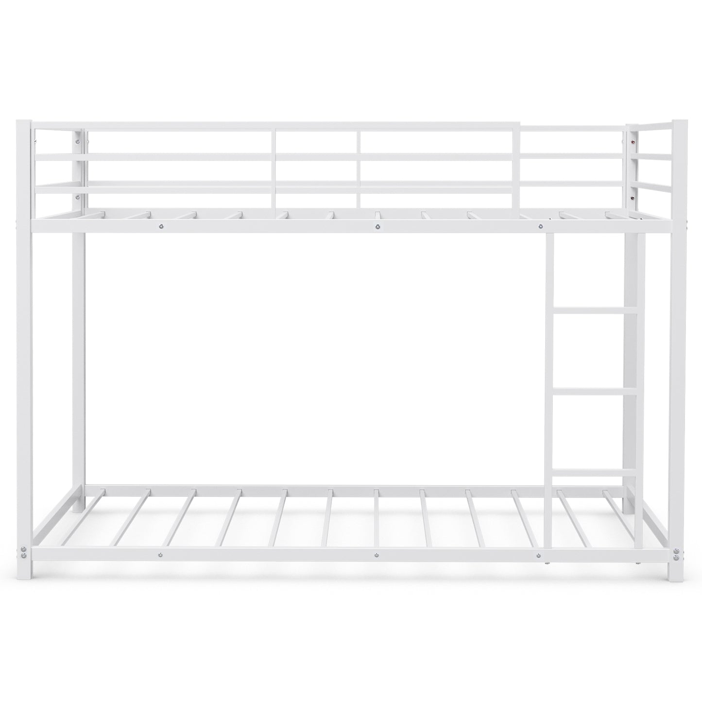 Topbuy Bunk Bed Frame Twin Over Twin Heavy Duty Metal Bed Frame w/Slat & Ladder White