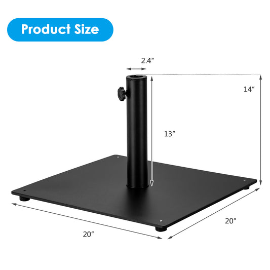 Patiojoy 36LBS Outdoor Market Umbrella Base Stand Square Umbrella Holder Black