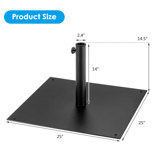 Patiojoy 40LBS Outdoor Market Umbrella Base Stand Square Umbrella Holder Black