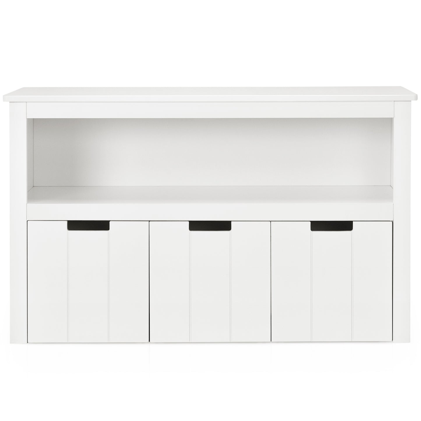 Topbuy Kids Toy Storage Organizer 3 Drawers w/Hidden Wheels Multifunctional Bookcases Cabinets & Shelves White