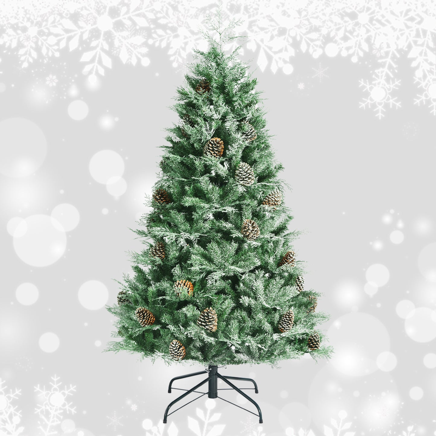 Topbuy 6 Ft Artificial Christmas Tree Mixed PE & PVC Xmas Tree Office and Party Festival Holiday Decor Green