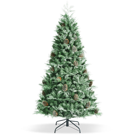 Topbuy 7 Ft Artificial Christmas Tree Mixed PE & PVC Xmas Tree Office and Party Festival Holiday Decor Green