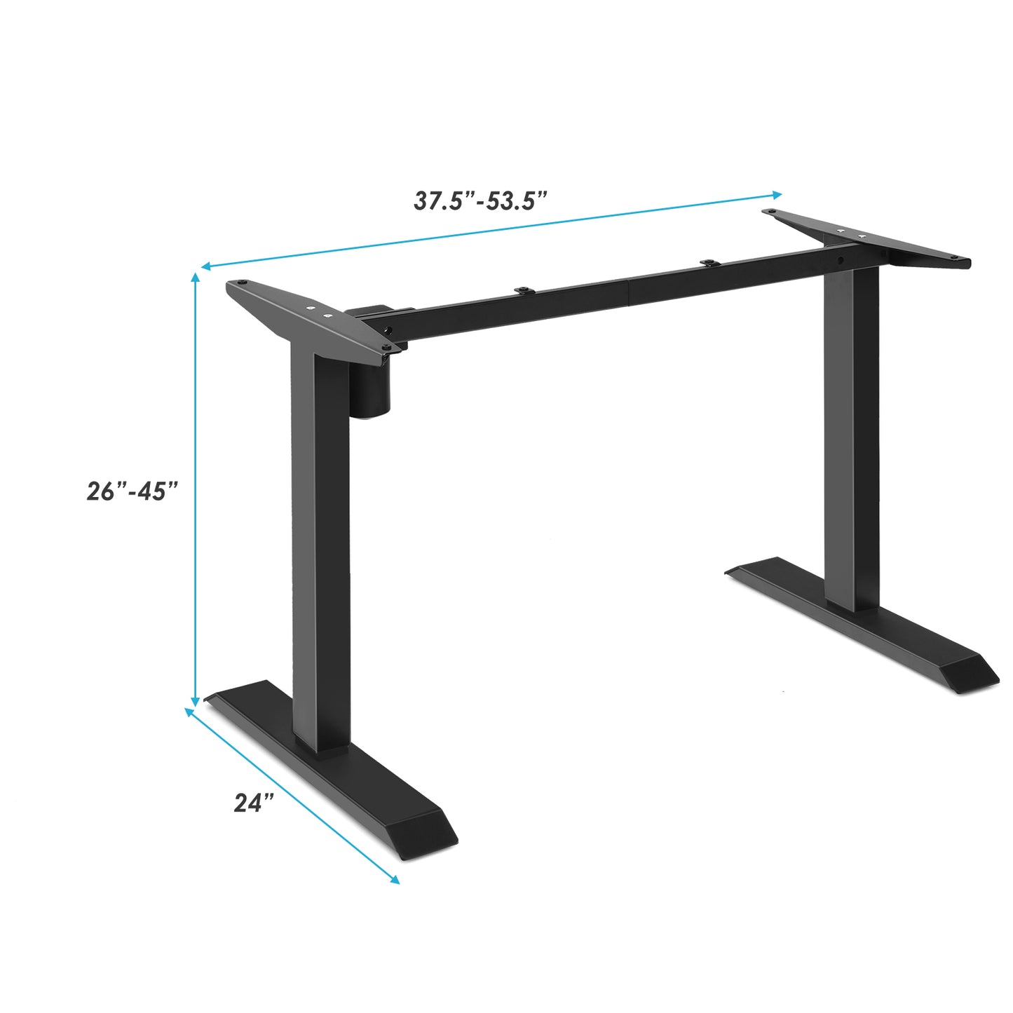 Topbuy Electric Height Adjustable Standing Desk Frame Workstation Base Black/White