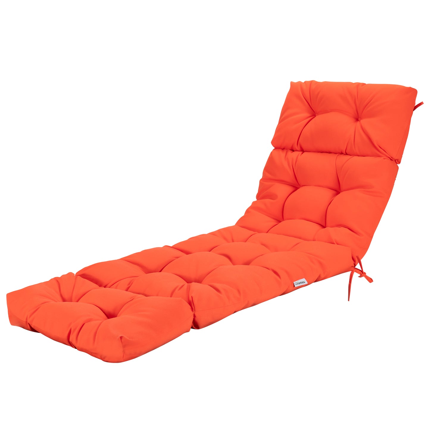 Topbuy Patio Chaise Lounge Cushion Recliner Quilted Thick Padded Seat Cushion w/Ties Orange/Navy/Beige/Gray