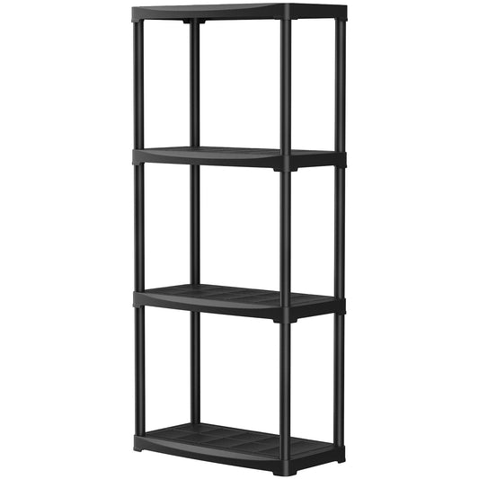 Topbuy 4-Tier Utility Storage Shelf Multi-purpose Garage Storage Organizer Rack Black