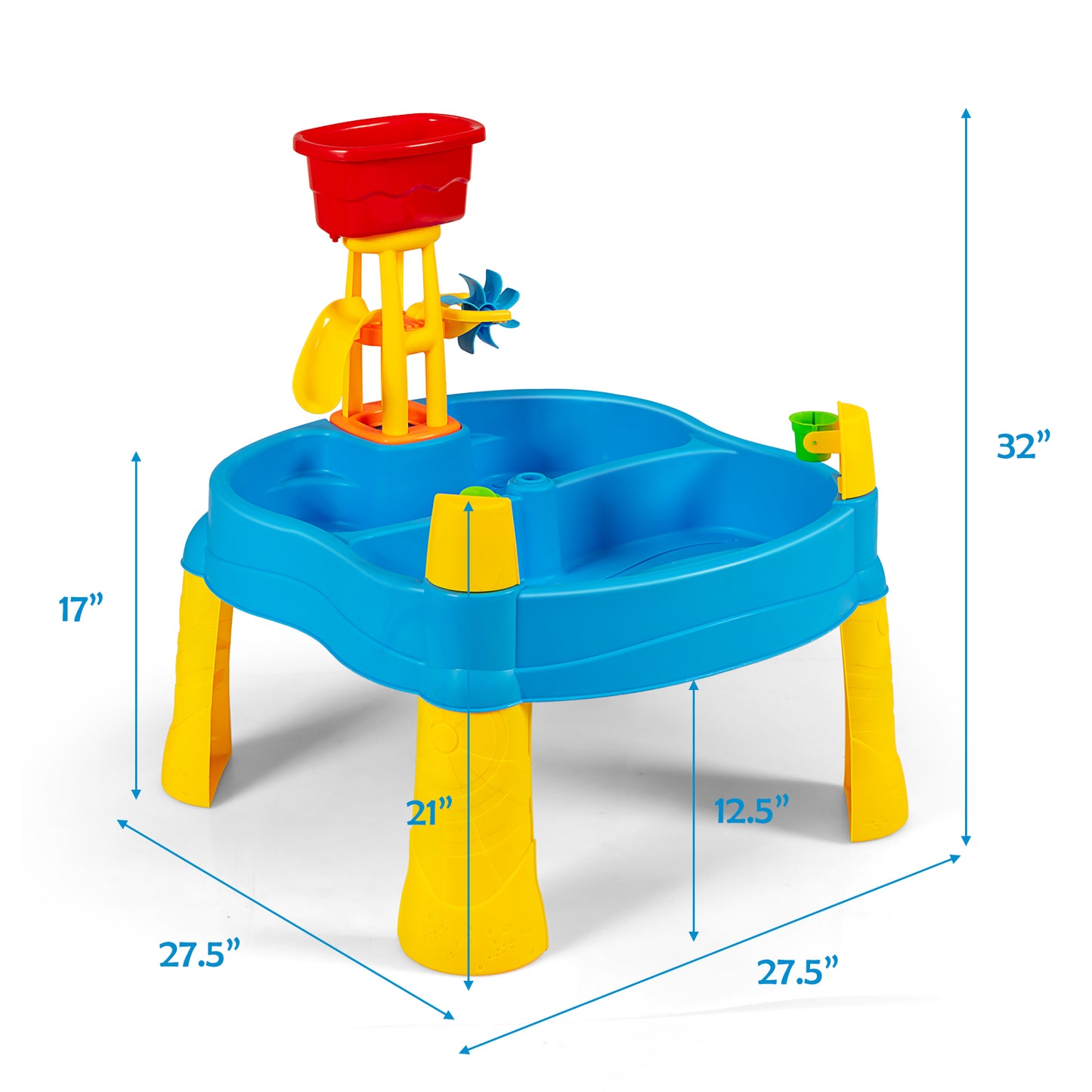 Topbuy 2-in-1 Kids Sand Water Activity Sensory Play Table w/18 PCS Accessories for Toddler