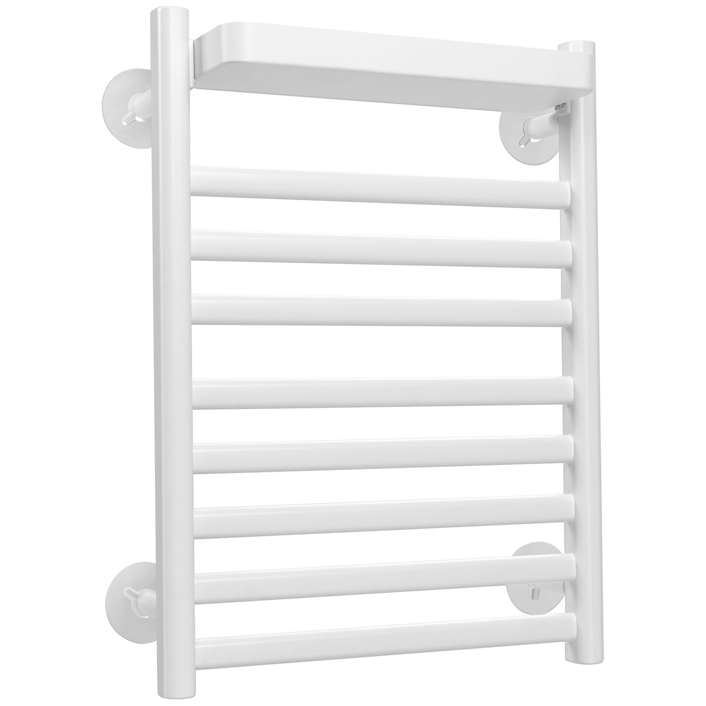 Topbuy Aluminium Alloy Towel Heated Drying Rack Wall-Mounted Tower Warmer w/Top Tray & 8 Bars