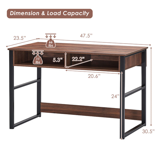 Topbuy Computer Desk Study Writing Table w/2 Drawers Workstation for Home Office