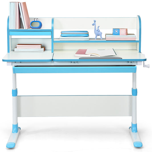 Topbuy Height Adjustable Kids Study Desk Bookstand Tiltable Anti-reflective Tabletop Blue/Pink