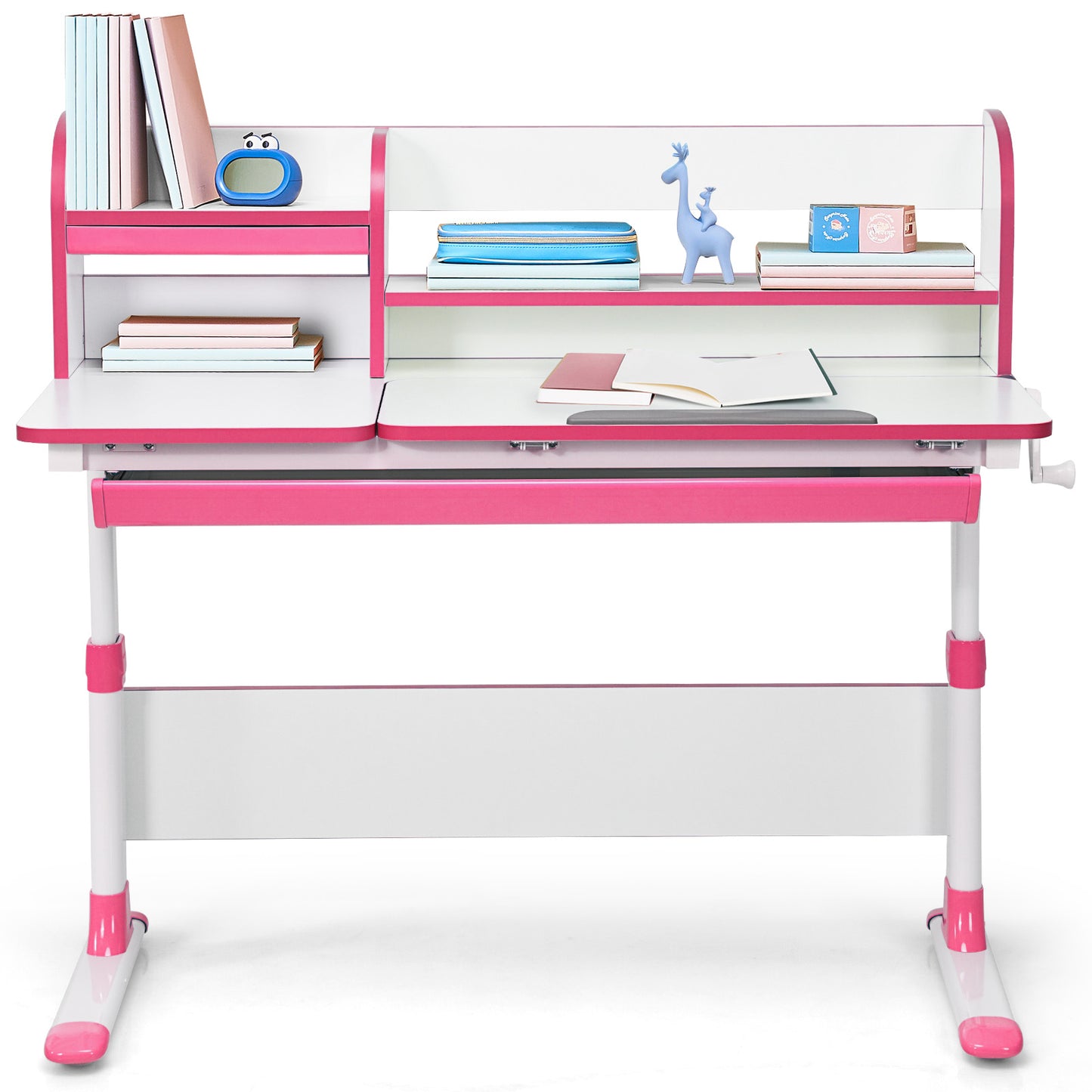 Topbuy Height Adjustable Kids Study Desk Bookstand Tiltable Anti-reflective Tabletop Blue/Pink