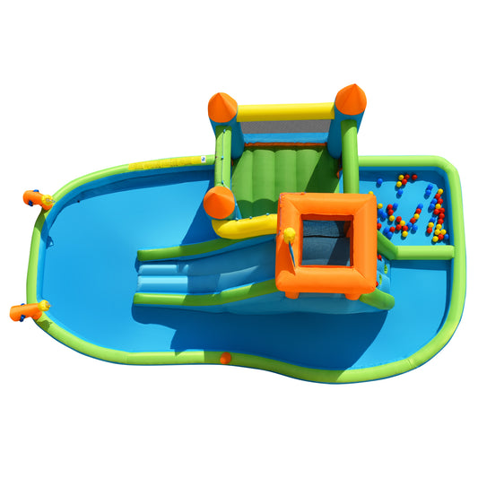 Topbuy Inflatable Bounce House Water Slide Kids Bouncer Splash Pool without Blower