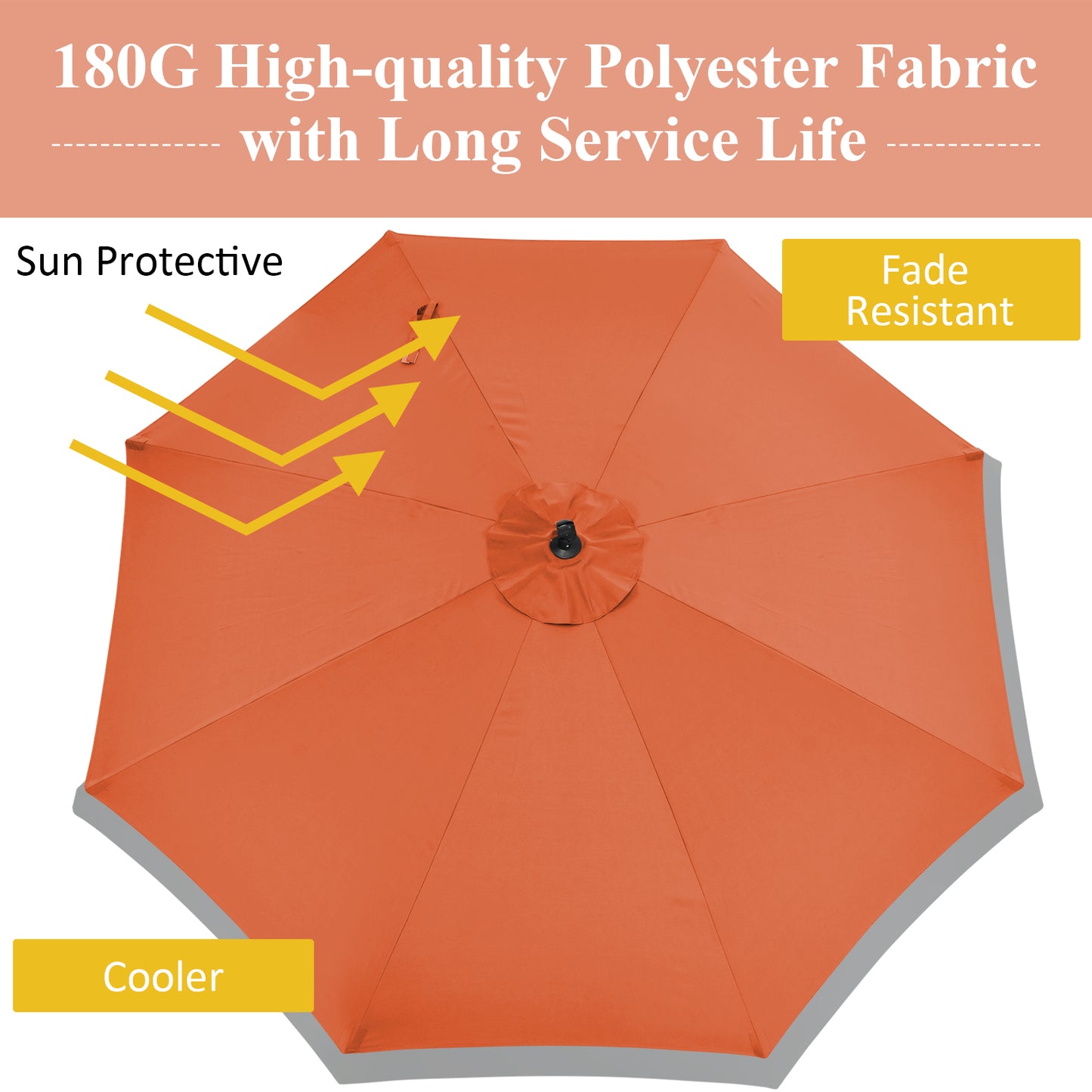 Patiojoy 10FT Patio Offset Umbrella 8 Ribs Cantilever Umbrella w/Crank for Poolside Yard Lawn Garden Coffee/Beige/Navy/Orange/Red/Gray