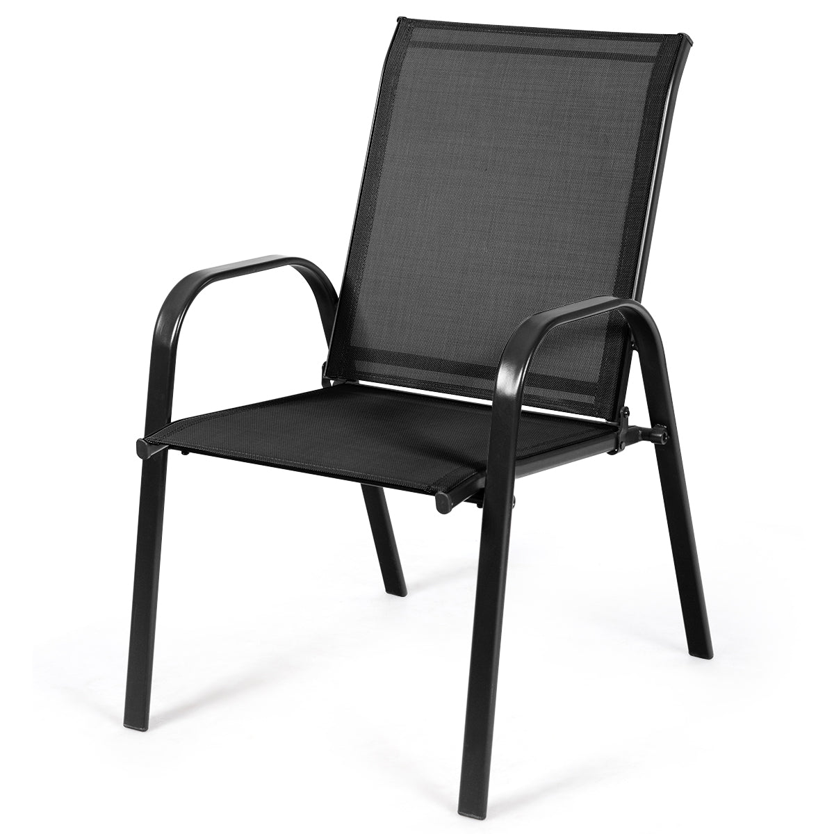 Patiojoy 2-Piece Patio Chairs Camping Garden Chairs with Armrest &Backrest Coffee/Brown/Black/Mix Gray