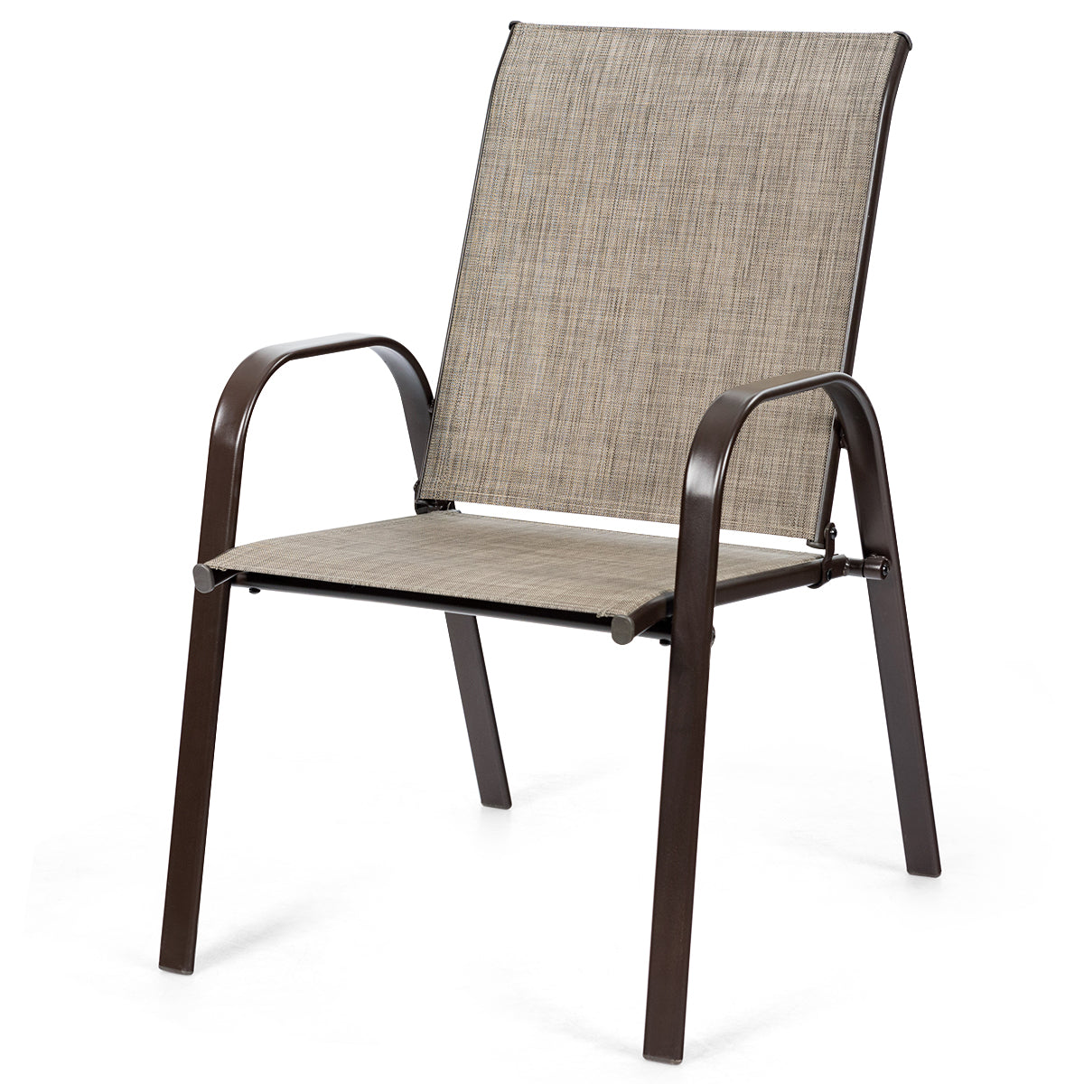 Patiojoy 2-Piece Patio Chairs Camping Garden Chairs with Armrest &Backrest Coffee/Brown/Black/Mix Gray