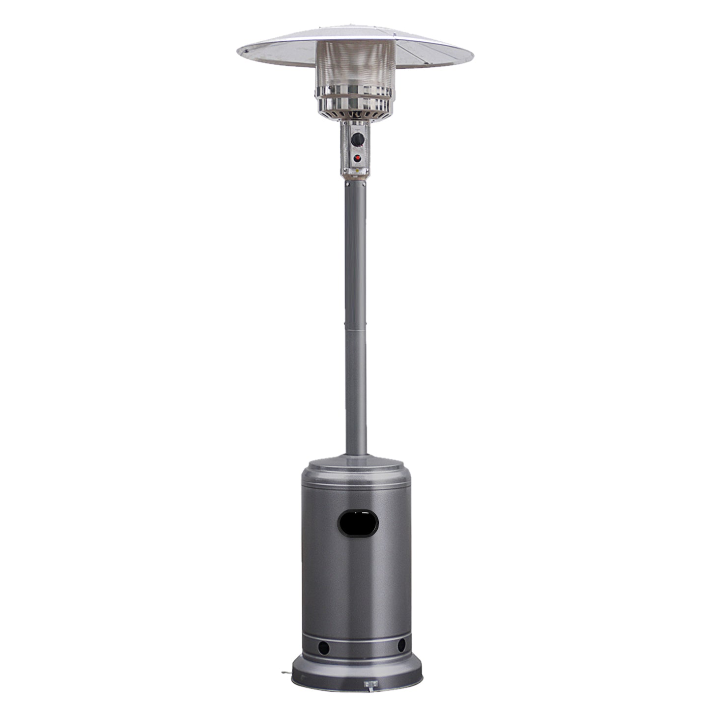 Patiojoy Outdoor 48000 BTU Standing Heater LP Propane Heater w/Wheels Silver/Black/Bronze/Gray