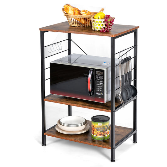 Topbuy Kitchen Baker's Rack 3-Tier Microwave Stand Utility Storage Shelf Coffee