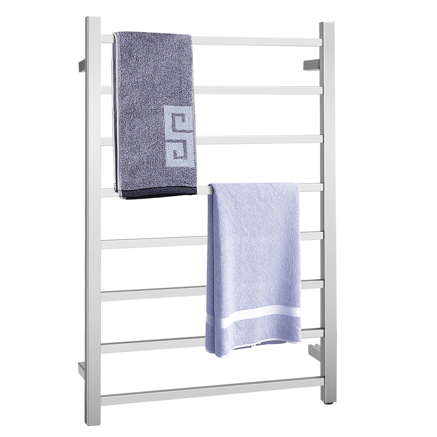 Topbuy Electric Heated Towel Warmer Rack Wall Mounted Drying Rack w/8 Square Bars