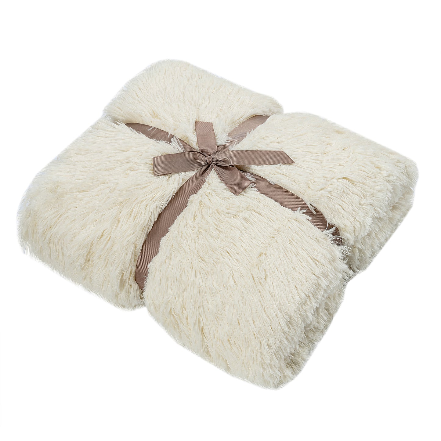 Topbuy Throw Blanket Thick Fuzzy Warm Soft Blanket and Throw for Sofa Bed Beige