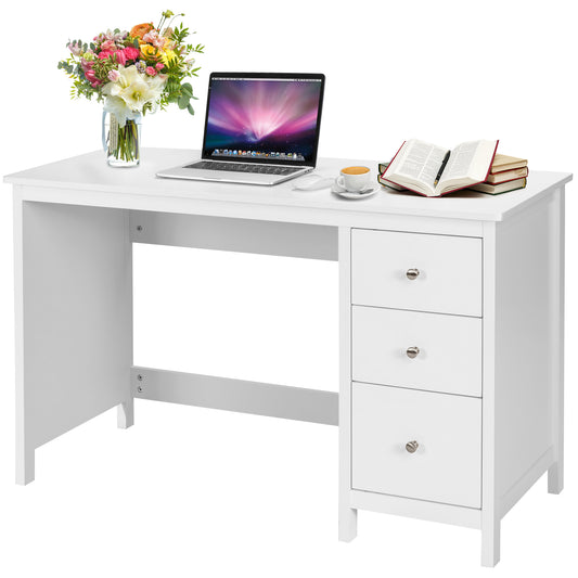 Topbuy Computer Desk Writing Table w/3 Drawers Workstation for Home Office White/Black