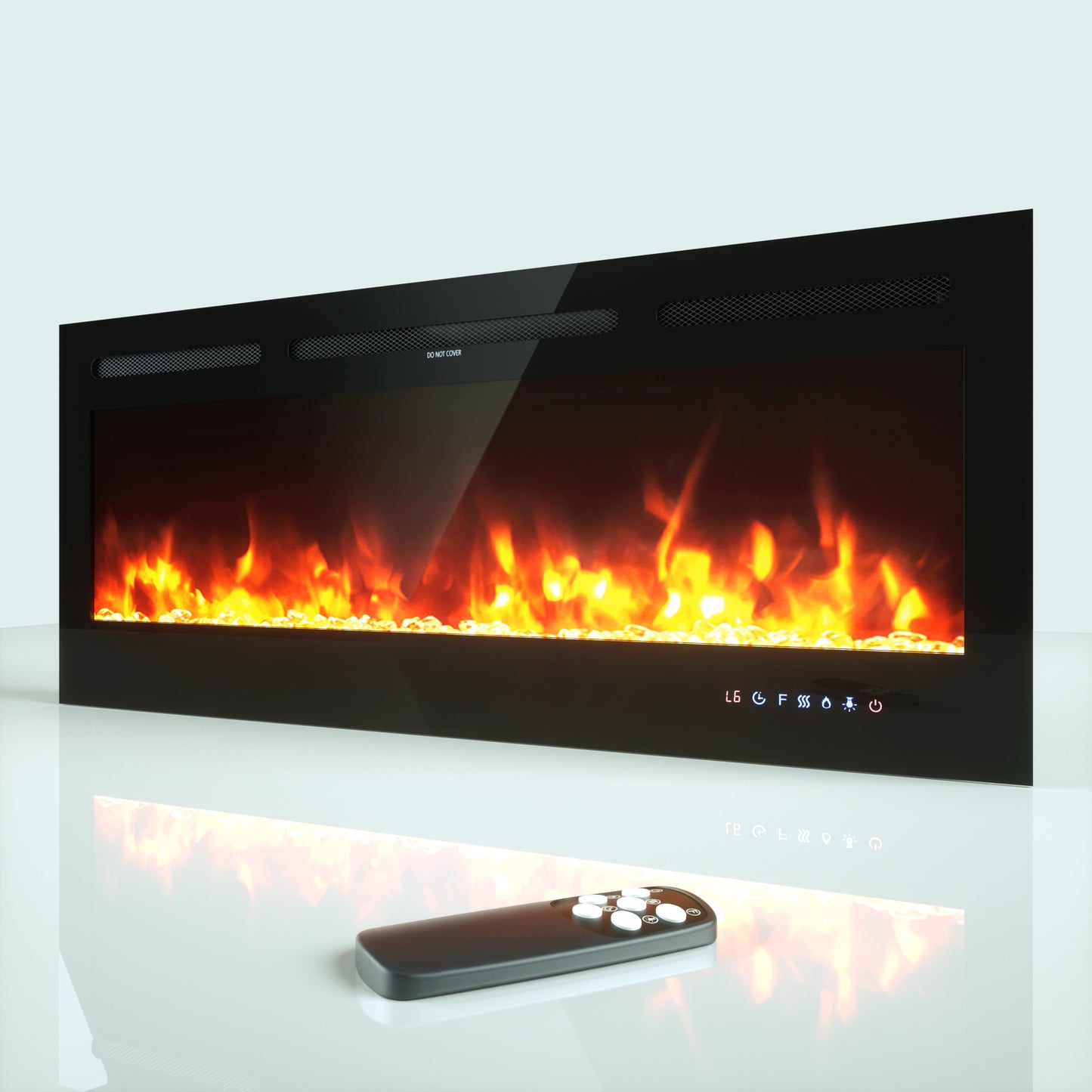 Topbuy 36''/40''/50'' Recessed Electric Fireplace Wall Mounted Heater w/Remote Control 750W/1500W mode Adjustable Flame