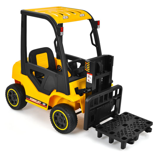 Topbuy 12V Electric Toddler Ride-On Construction Truck Kids?¡¥ Forklift w/Arm Fork Yellow