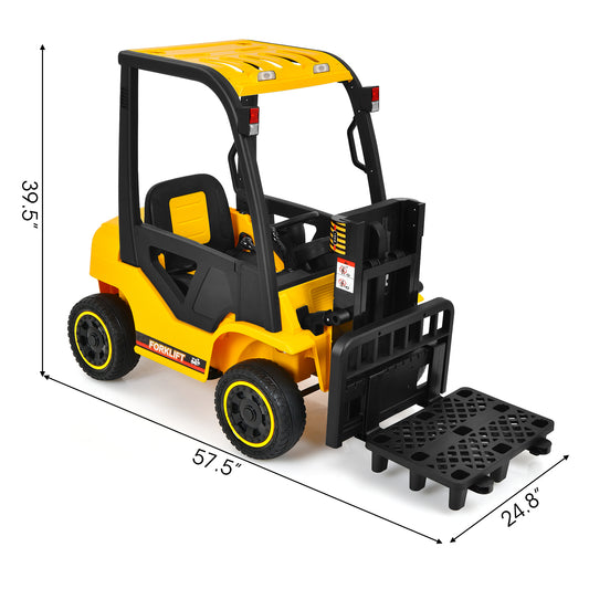 Topbuy 12V Electric Toddler Ride-On Construction Truck Kids?¡¥ Forklift w/Arm Fork Yellow