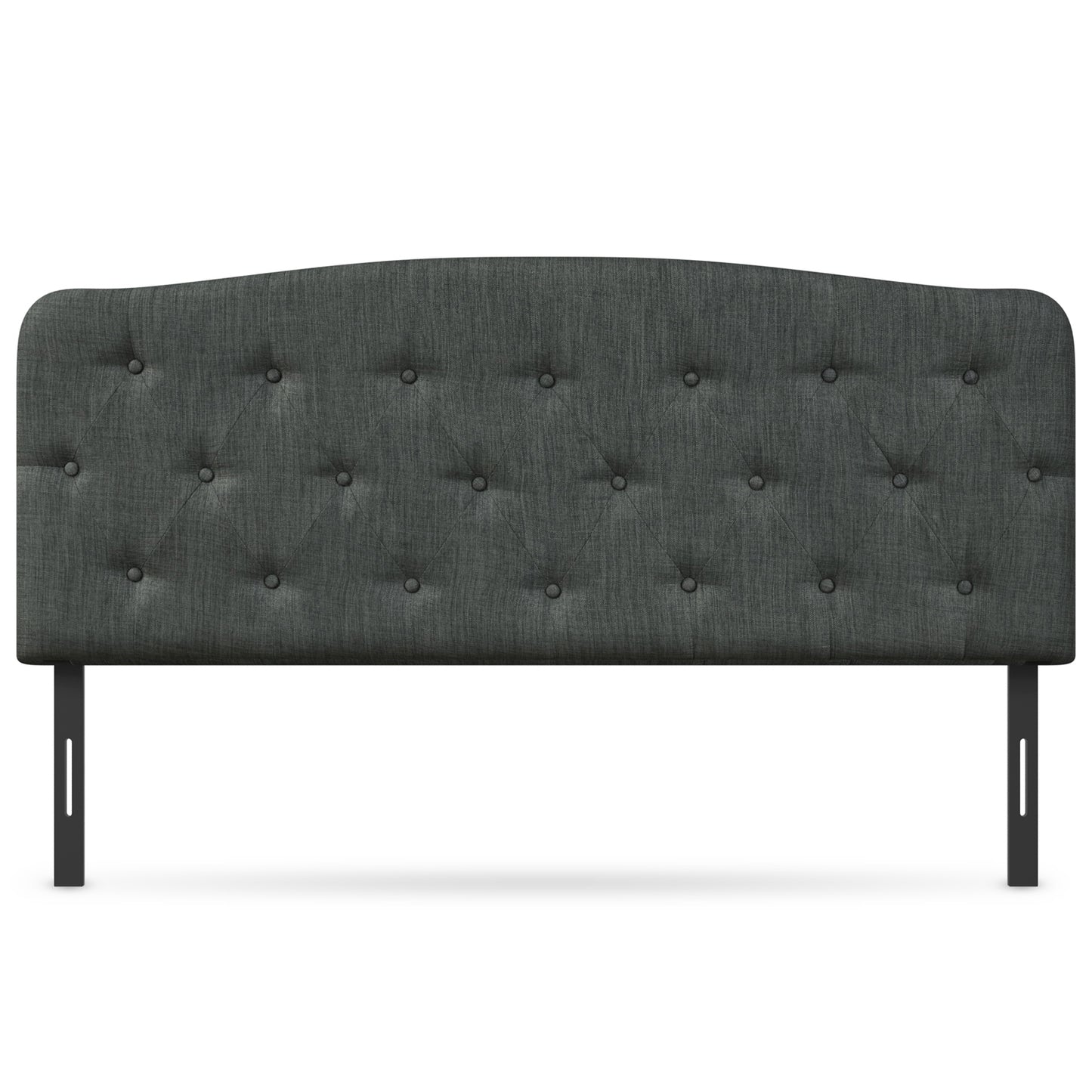 Topbuy Tufted Upholstered Full Size Headboard Adjustable Height Light Grey/Dark Grey