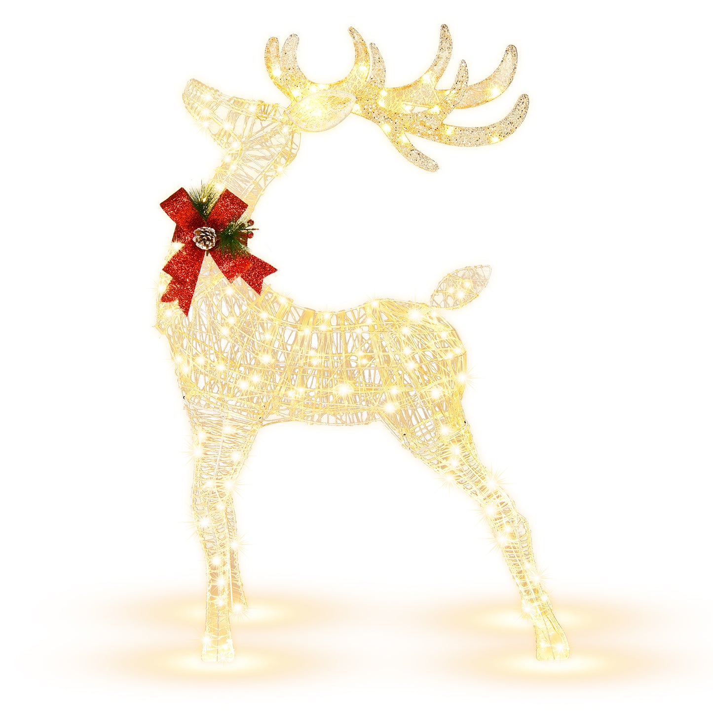 Topbuy Christmas Lighted Reindeer Light Up Deer Decorations w/150 LED Bulbs for Indoor & Outdoor