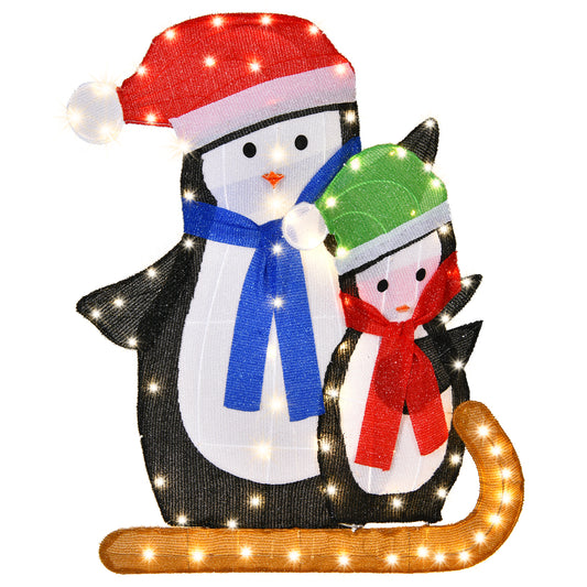 Topbuy Christmas Lighted Penguin 80 LED Light Up Penguin Decorations for Indoor & Outdoor