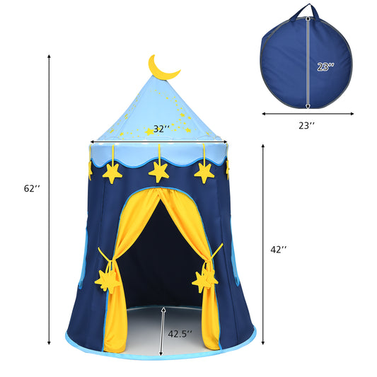 Topbuy Kids Play Tent Foldable Pop Up Star Playhouse Toy w/Carrying Bag for Boys & Girls Gift