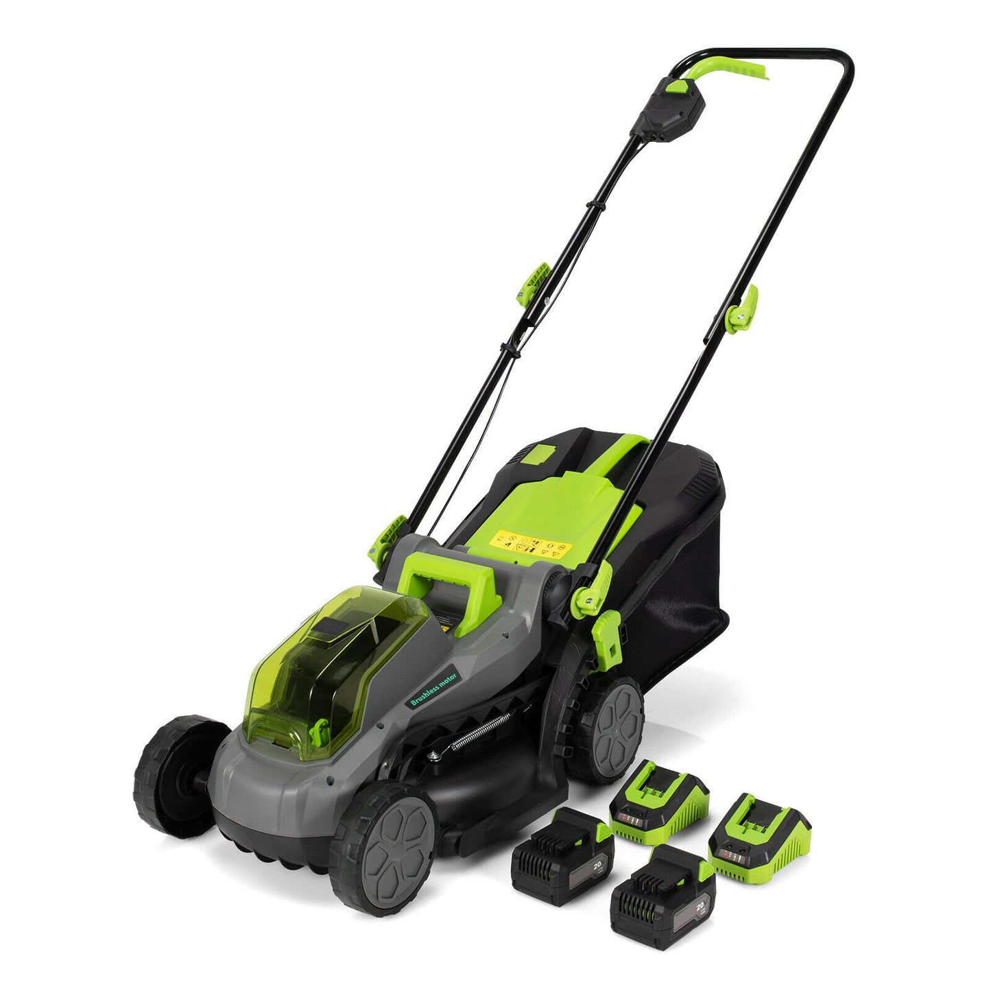 Topbuy 40V Cordless Lawn Mower 13'' Brushless Lawn Mower w/4Ah Battery & Charger(2*20V)