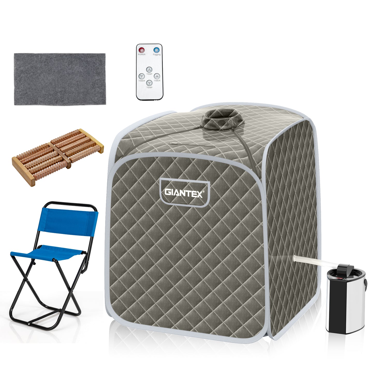 Topbuy Portable Steam Sauna Spa Household Personal Sauna Tent with 9-Level Temperature &Timer Coffee/Navy/Black/Grey