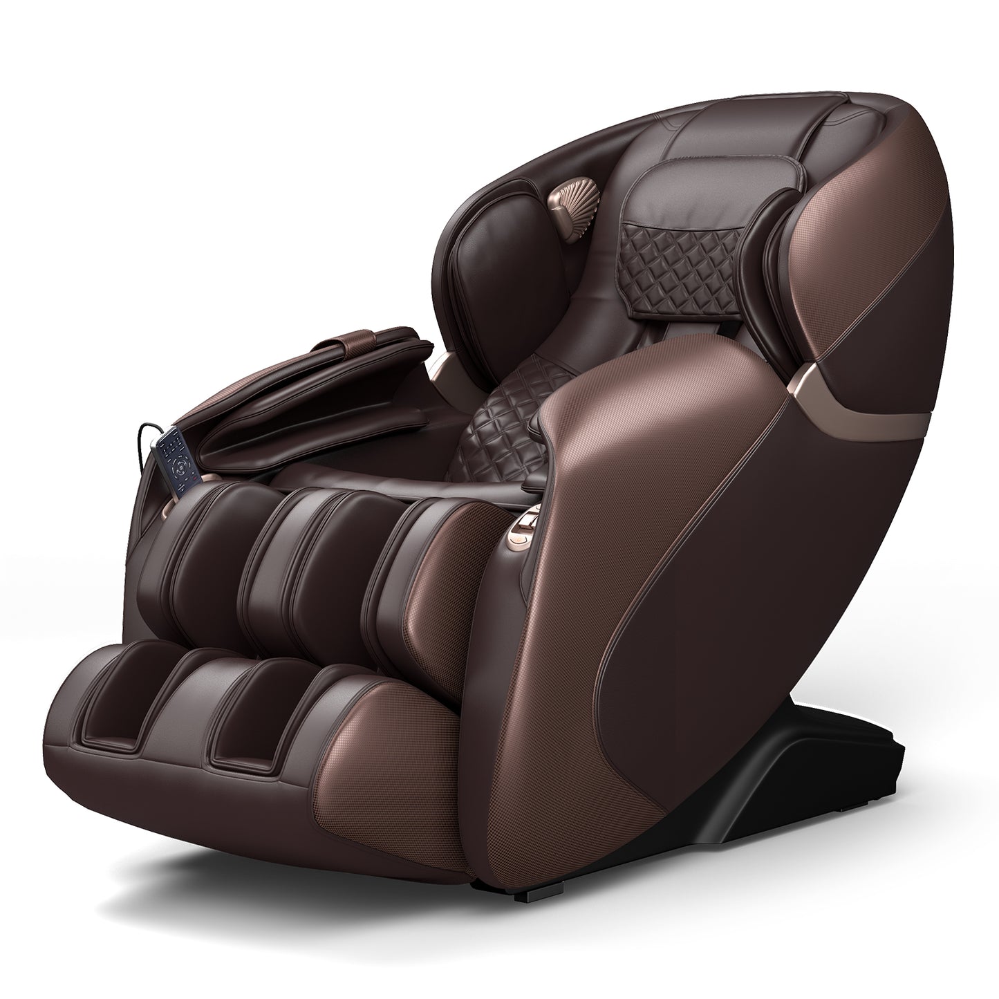 Topbuy Electric Shiatsu Massage Chair Full Body Airbag Massage Recliner w/Zero Gravity, Intelligent Voice Control Brown/Coffee