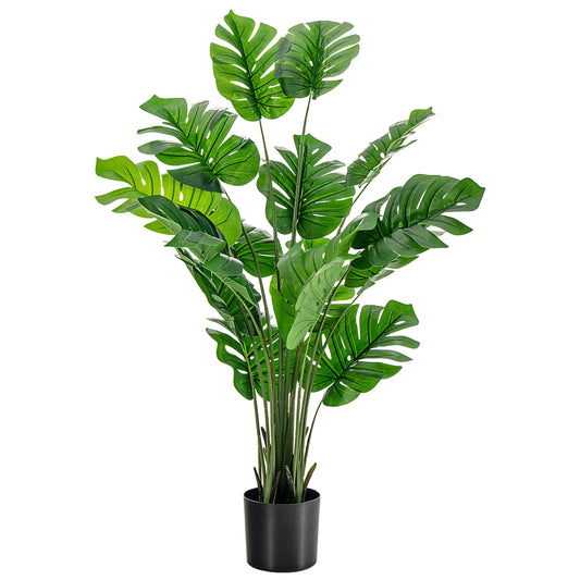 Topbuy 5ft Artificial Tree Fake Monstera Deliciosa Plant in Pot with 15 Split Leaves Faux Plant for Indoor Outdoor House Home Office Living Room 1 Pack/2 Pack