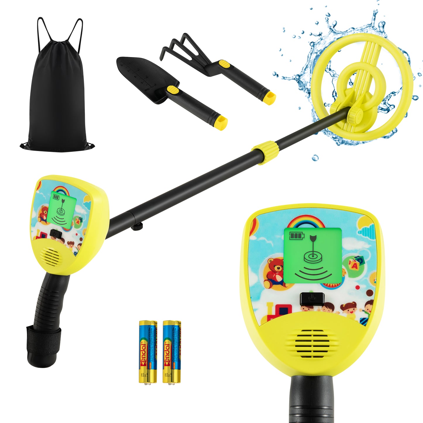 Topbuy Detector for Kids Waterproof Kids Metal Detector w/LCD Display High Accuracy Adjustable(25"-33") Search Coil