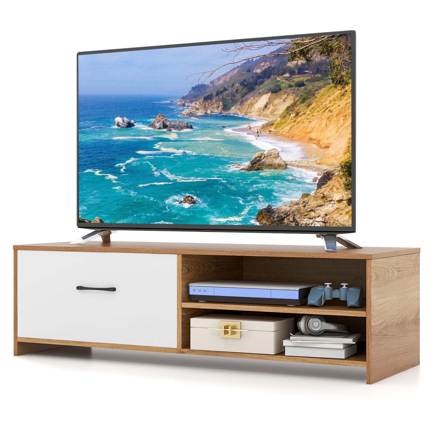 Topbuy TV Stand Media Entertainment Center for TVS up to 55'' Multipurpose Storage Console Table Coffee Table for Living Room, Bedroom