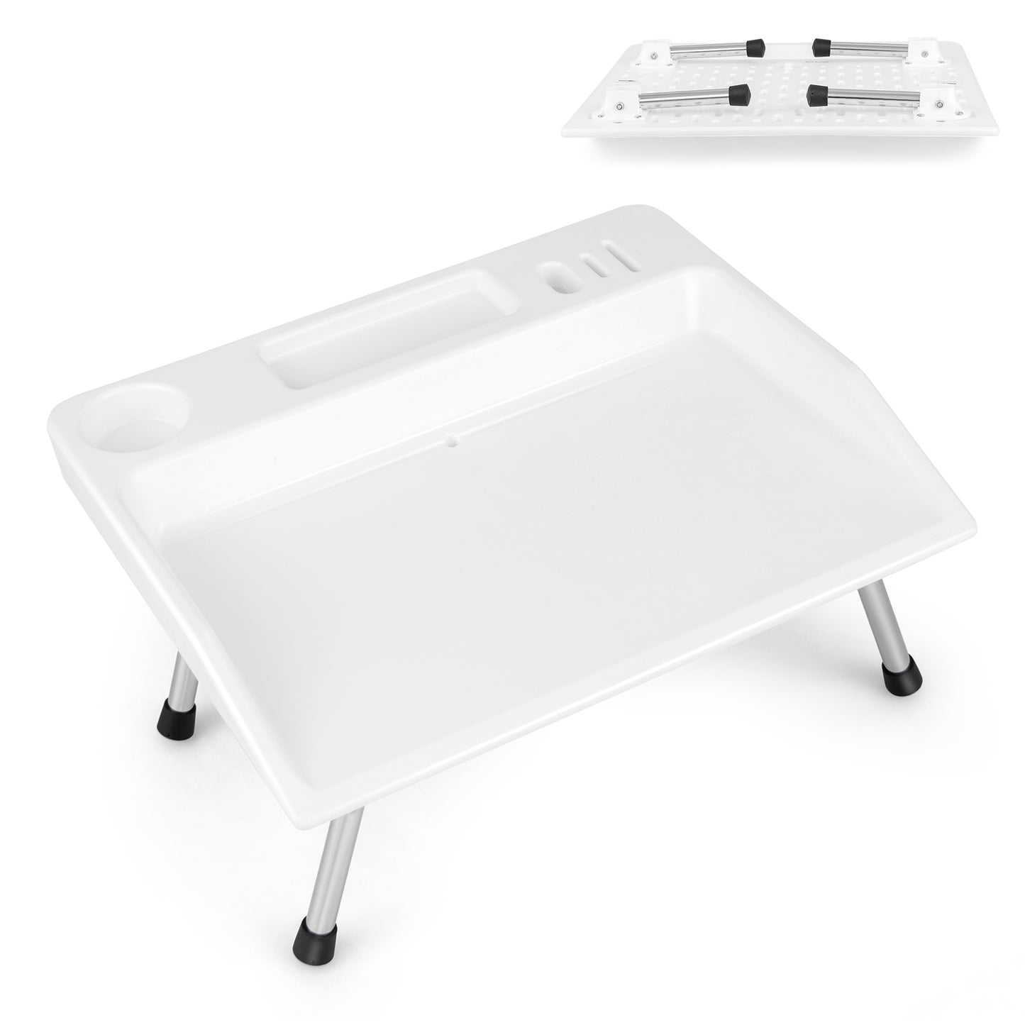 Topbuy Folding Fish Cleaning Table Outdoor Hunting Cutting Table for Camping, Dock & Beach, White