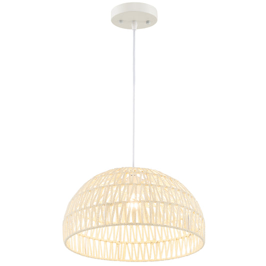 Topbuy Paper Pendant Light Fixture Dome Hanging Ceiling Light with Adjustable Hanging Rope 17.5'' Decorative Chandelier